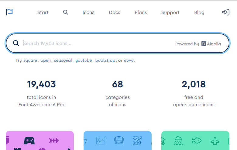 FontAwesomeアイコンを見つけよう