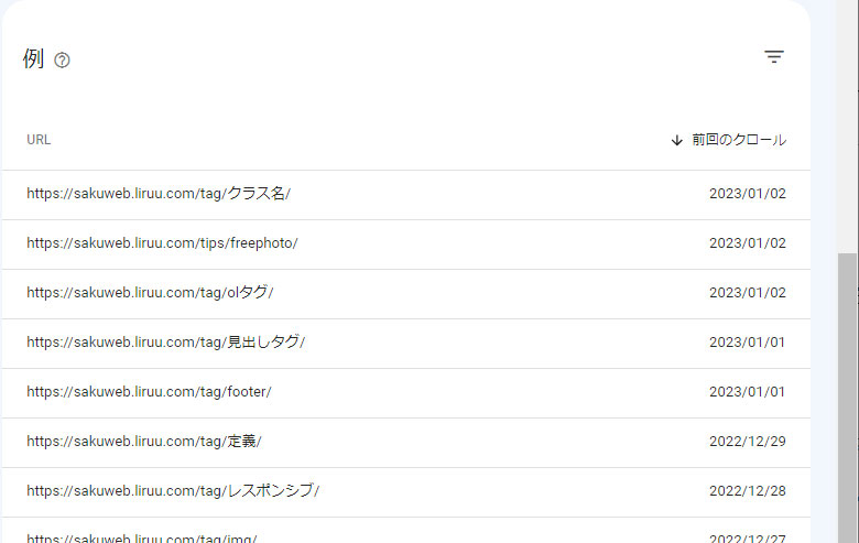 インデックス未登録タグページ