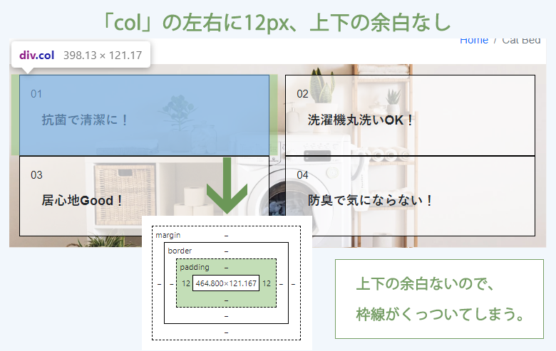 colの左右にpadding さくうぇぶ
