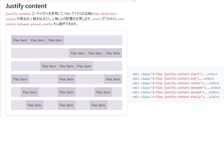 justify contentで配置を変えよう　さくうぇぶ