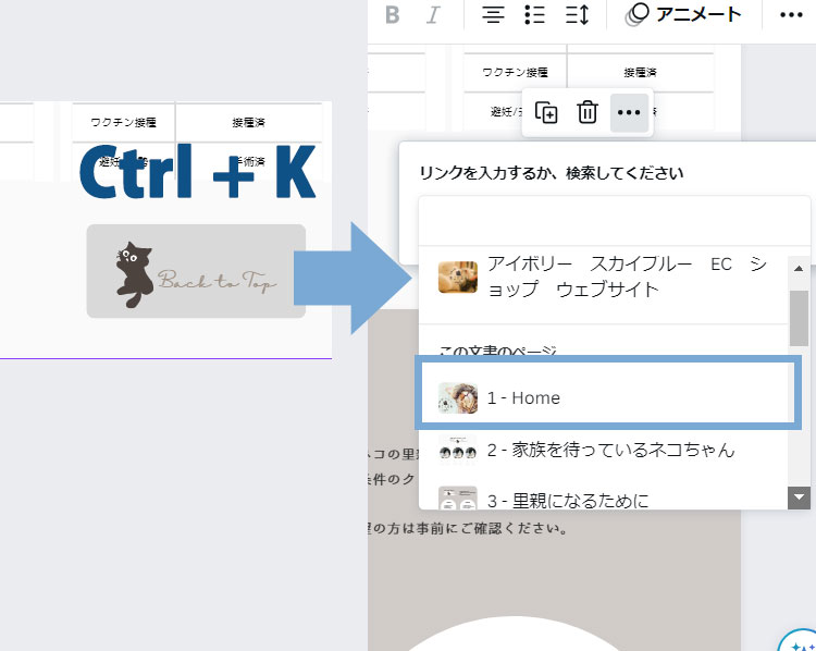 Canvaでボタンにリンクを付ける